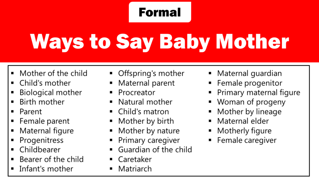 formal ways to say baby mother