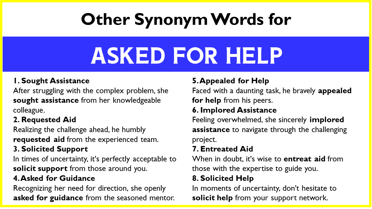 Othe Synonym Words for “Asked For Help”