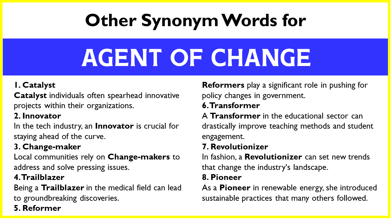 Other Synonym Words for “Agent Of Change”