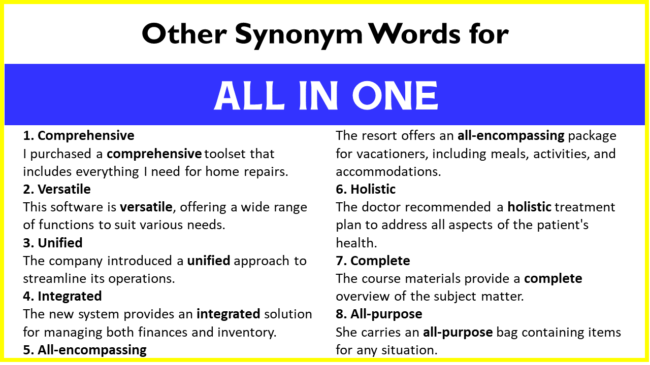 Other Synonym Words for “All In One”