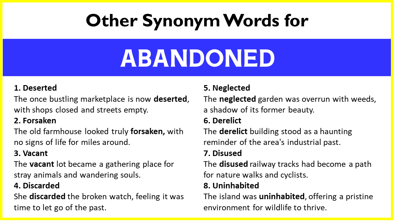 Other Synonyms Words for “Abandoned”